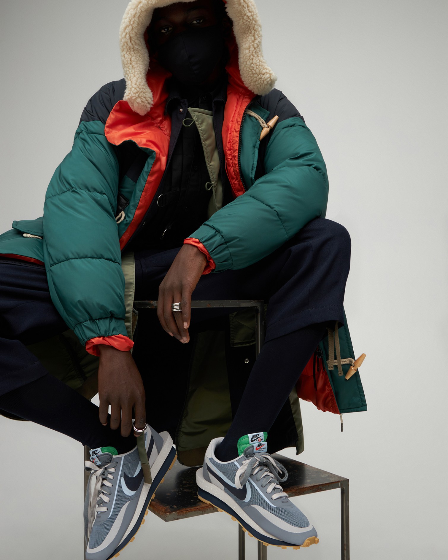 nike ld waffle sacai clot cool grey - nike x sacai 3